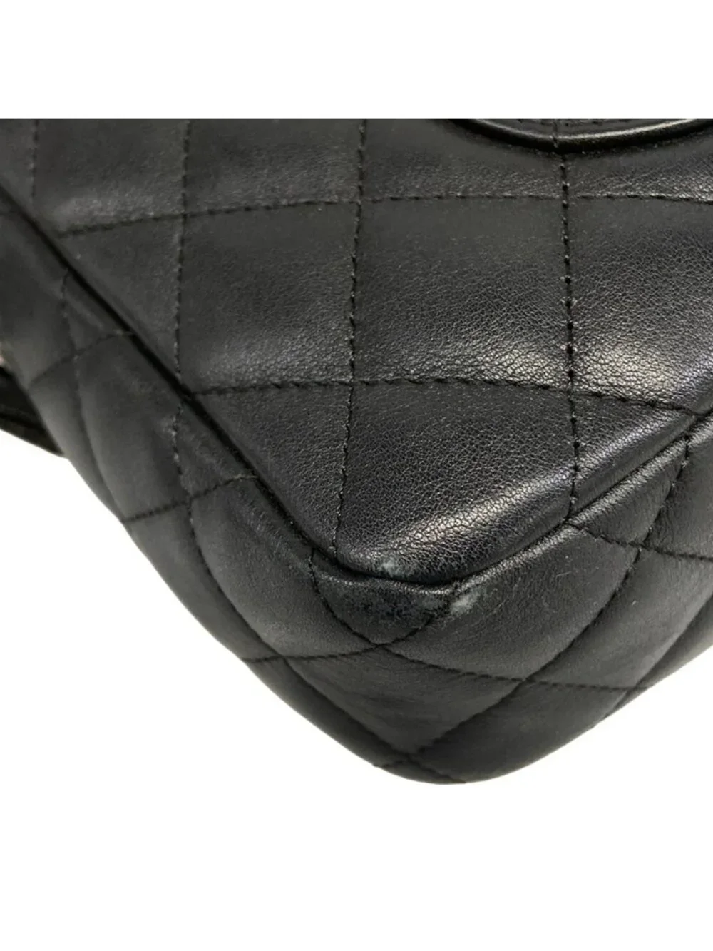 Chanel Shoulder Bag Cambon Line Black Silver Lambskin